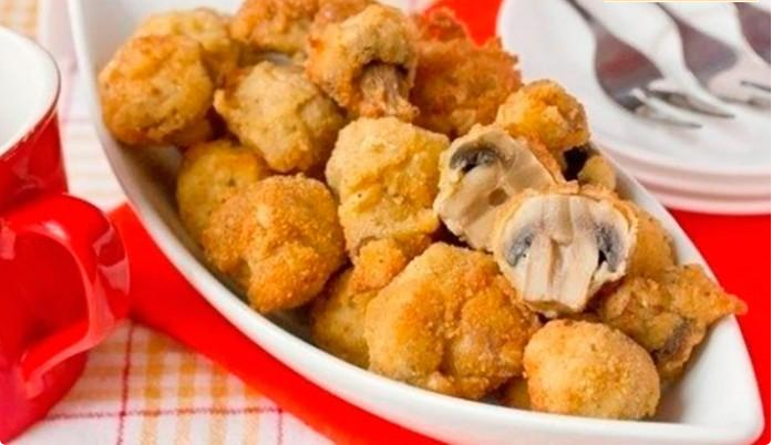 Шампиньоны с хрустящей корочкой. Пальчики свои оближешь